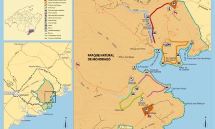 Mapa de Mondragó, Parque Natural y fotos de Sa Barca Trencada, Caló des Borgit, Estanque y Playa de sa Font de n’Alis, Calo d’en Garrot y s’Amarador