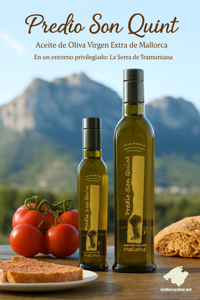 Predio Son Quint. Extra Virgin Olive Oil from Mallorca. 500ml bottle.