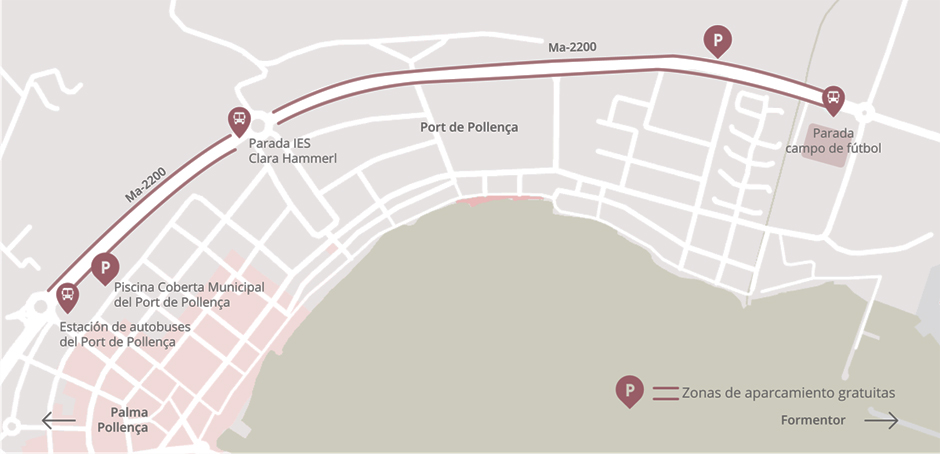 Mapa BUS y Parking acceso Faro de Formentor