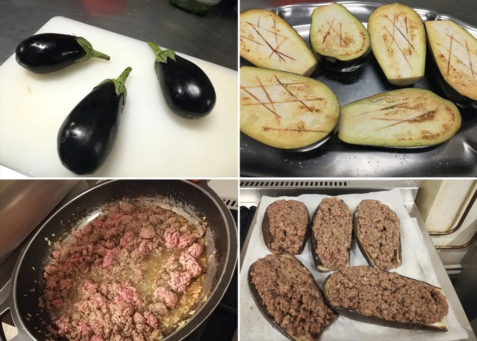 Stuffed aubergines, typical dish of Mallorca